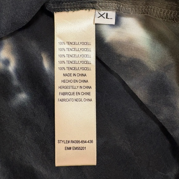 Cloth & Stone Anthropologie Tie-Dye Button Down Shirt in Black/Green/Brown - XL - Picture 13 of 16